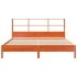 Cama con estantería sin colchón madera maciza marrón 200x200