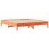 Cama con estantería sin colchón madera maciza marrón 200x200