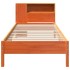 Cama con estantería sin colchón madera maciza marrón 75x190