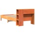 Cama con estantería sin colchón madera maciza marrón 75x190