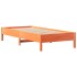 Cama con estantería sin colchón madera maciza marrón 75x190