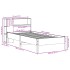 Cama con estantería sin colchón madera maciza marrón 75x190