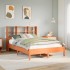 Cama con estantería sin colchón madera maciza marrón 150x200