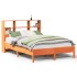 Cama con estantería sin colchón madera maciza marrón 150x200