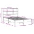 Cama con estantería sin colchón madera maciza marrón 150x200