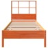 Sofá con estantería sin colchón madera maciza marrón 90x200