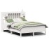 Cama con estantería sin colchón madera maciza blanca 160x200