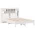 Cama con estantería sin colchón madera maciza blanca 160x200