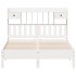 Cama con estantería sin colchón madera maciza blanca 160x200