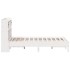 Cama con estantería sin colchón madera maciza blanca 160x200