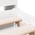 Cama con estantería sin colchón madera maciza blanca 160x200