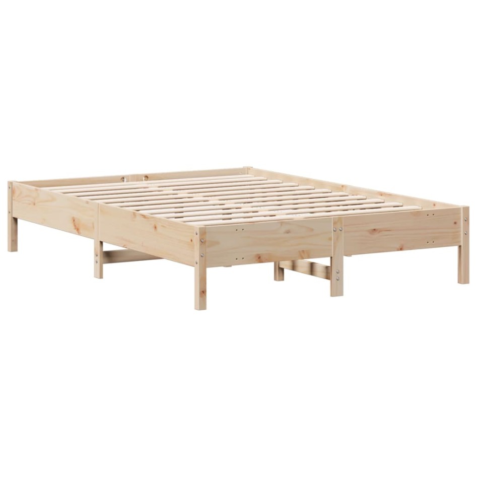 Cama con estantería sin colchón madera maciza de pino