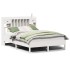 Cama con estantería sin colchón madera maciza blanca 140x200