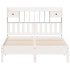 Cama con estantería sin colchón madera maciza blanca 140x200