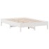 Cama con estantería sin colchón madera maciza blanca 140x200