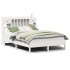 Cama con estantería sin colchón madera maciza blanca 135x190