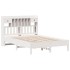 Cama con estantería sin colchón madera maciza blanca 135x190