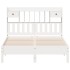 Cama con estantería sin colchón madera maciza blanca 135x190