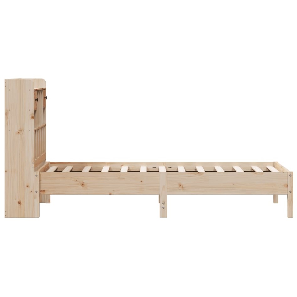 Cama con estantería sin colchón madera maciza de pino 75x190