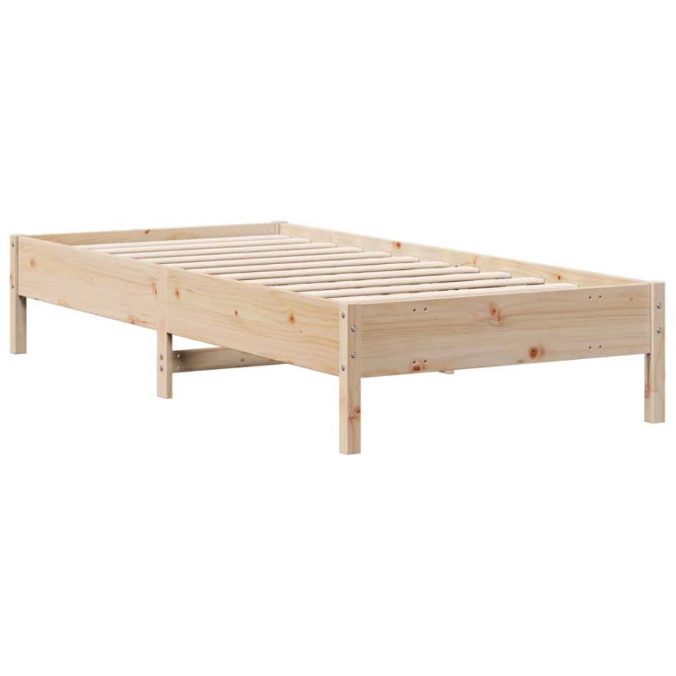 Cama con estantería sin colchón madera maciza de pino 75x190