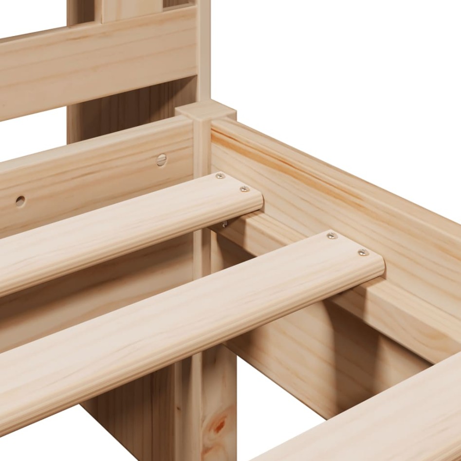 Cama con estantería sin colchón madera maciza de pino 75x190