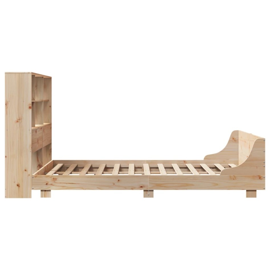 Estructura de cama sin colchón madera maciza de pino 140x190