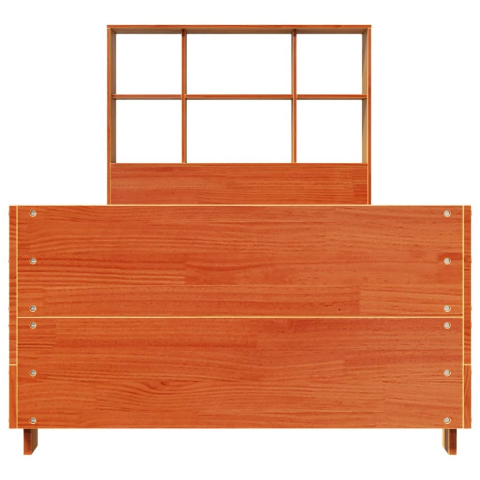 Estructura de cama sin colchón madera maciza marrón 75x190