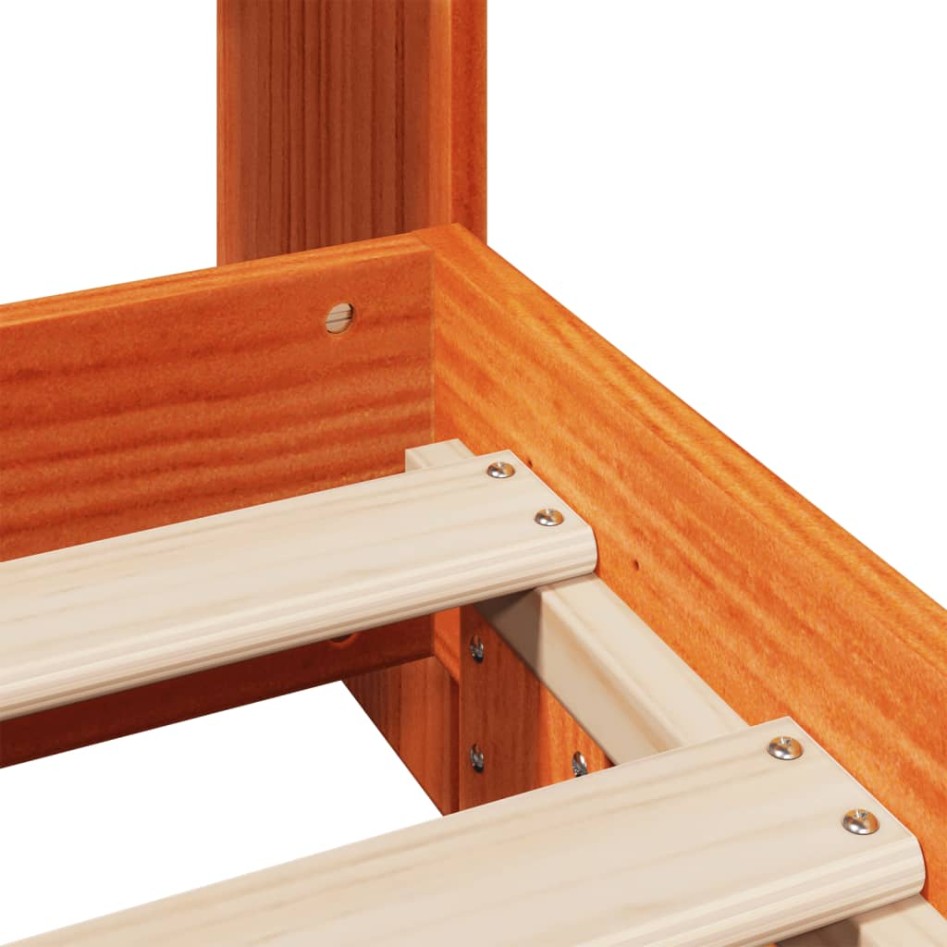 Estructura de cama sin colchón madera maciza marrón 75x190