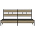 Estructura de cama sin colchón metal roble Sonoma 180x200