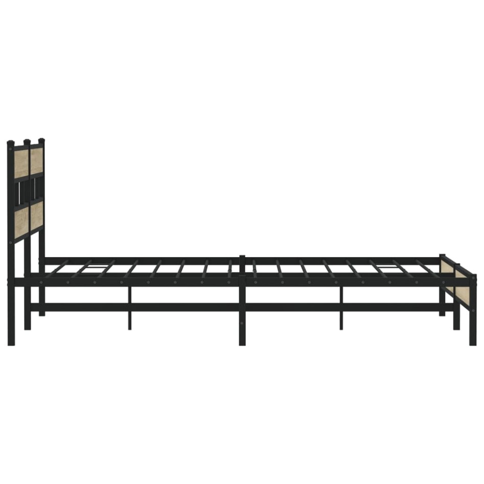 Estructura de cama sin colchón metal roble Sonoma 180x200