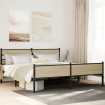 Estructura de cama sin colchón metal roble Sonoma 180x200 cm