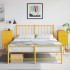 Mesitas de noche 2 uds acero amarillo mostaza 36x39x78