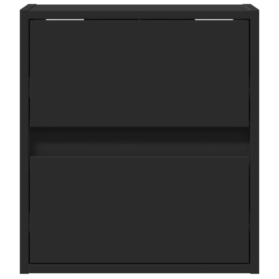 Mesitas de noche de pared con luces LED 2 unidades