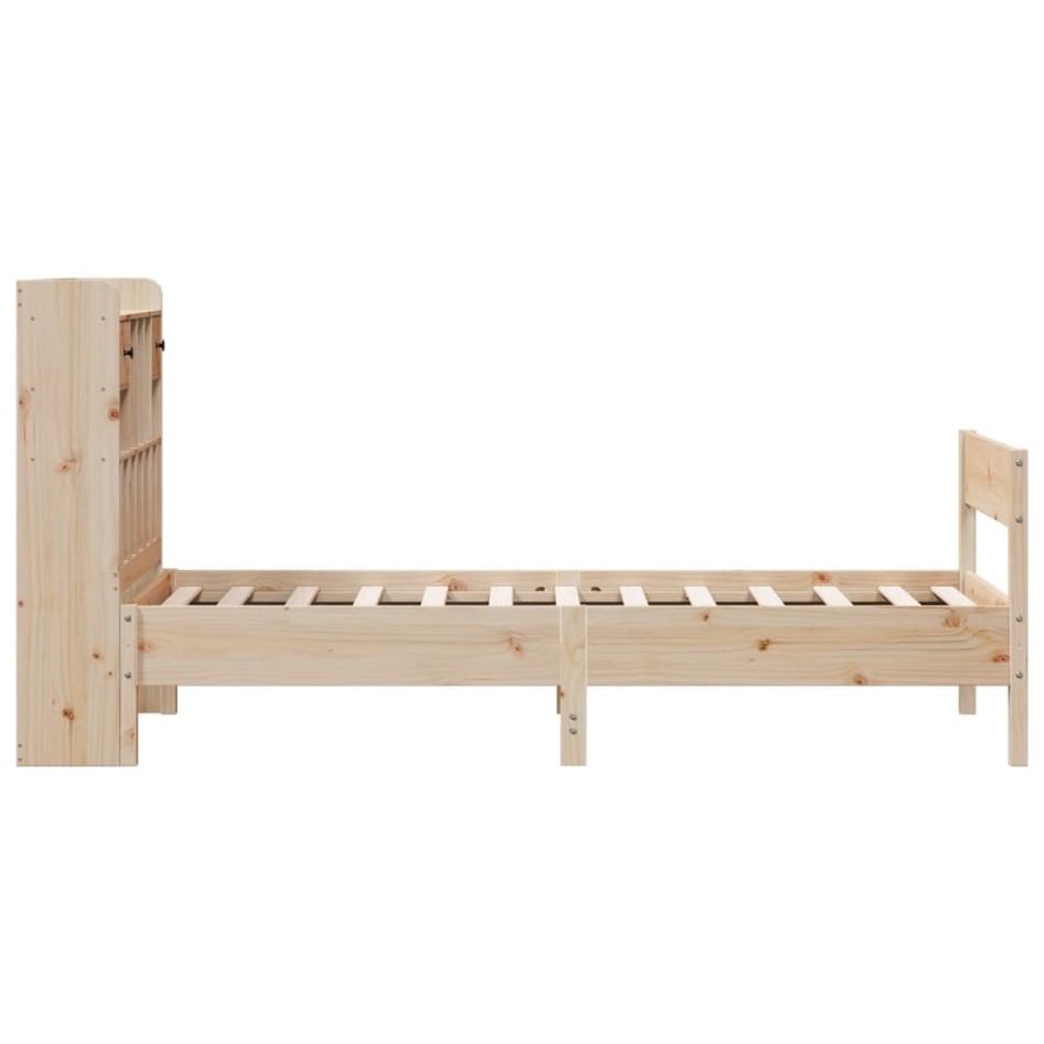 Cama con estantería sin colchón madera maciza de pino