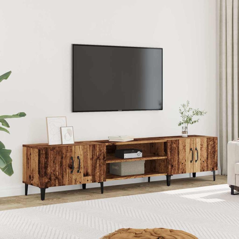 Mueble de TV madera ingeniería madera envejecida 180x31,5x40