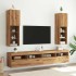 Muebles TV con luces LED 2 uds roble artesanal 30,5x30x102