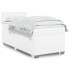 Cama box spring con colchón cuero sintético blanco 90x190