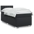 Cama box spring con colchón cuero sintético negro 100x200