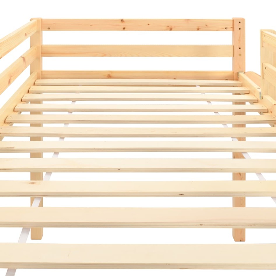 Cama alta para niños tobogán y escalera madera pino 97x208