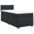 Cama box spring con colchón cuero sintético negro 100x200