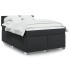 Cama box spring con colchón cuero sintético negro 140x190
