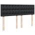 Cama box spring con colchón cuero sintético negro 140x190