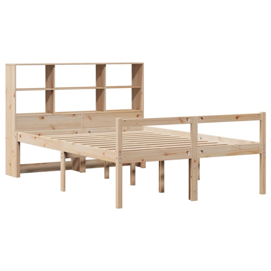 Cama con estantería sin colchón madera maciza de pino
