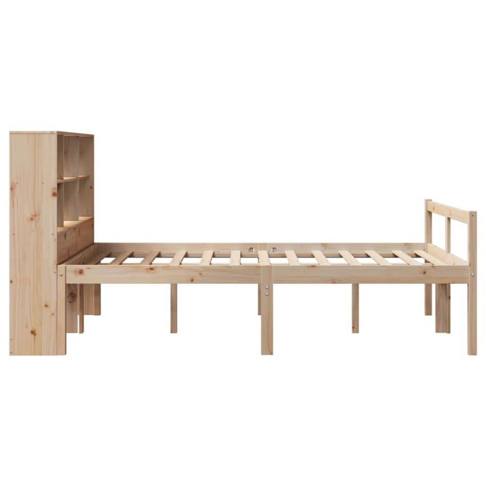 Cama con estantería sin colchón madera maciza de pino