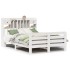 Cama con estantería sin colchón madera maciza blanca 140x200
