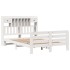 Cama con estantería sin colchón madera maciza blanca 140x200