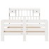 Cama con estantería sin colchón madera maciza blanca 140x200