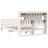Cama con estantería sin colchón madera maciza blanca 140x200