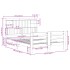 Cama con estantería sin colchón madera maciza blanca 140x200