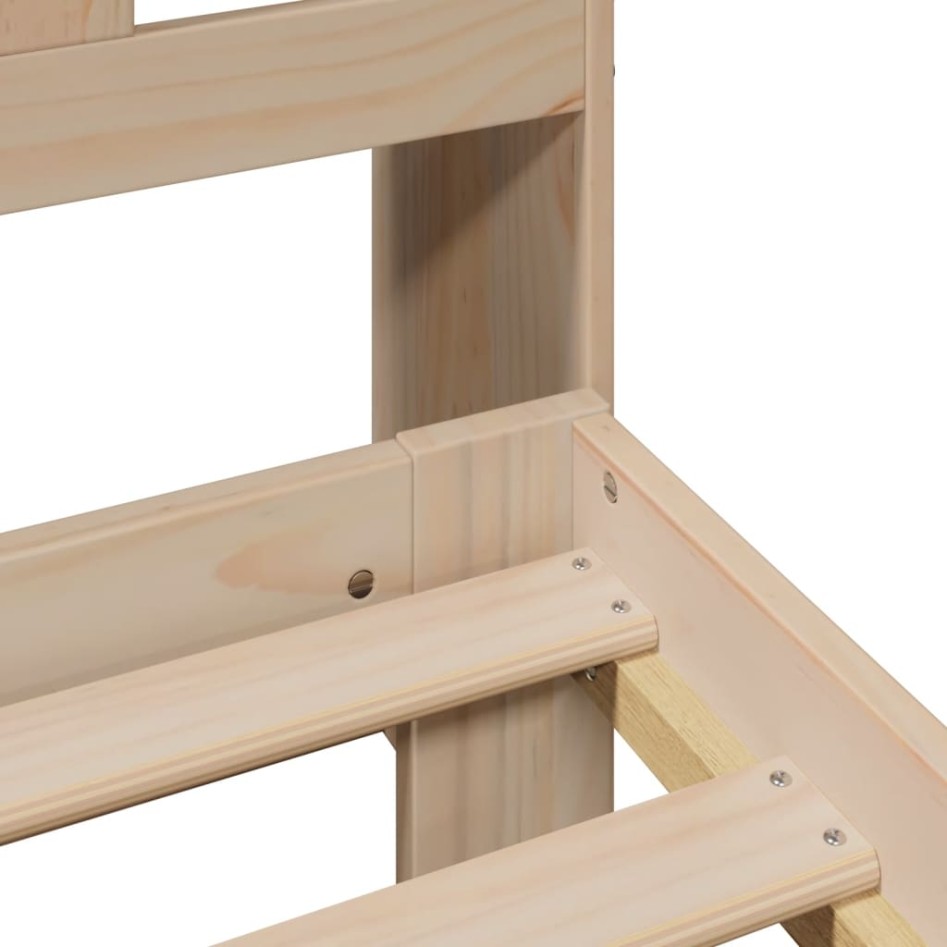 Cama con estantería sin colchón madera maciza de pino 75x190